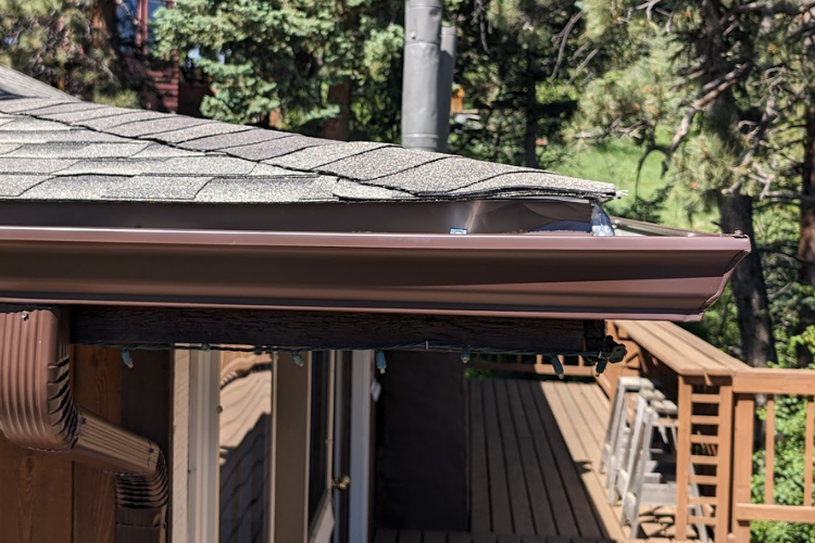 Newly installed aluminum gutters on a Cottontown home
